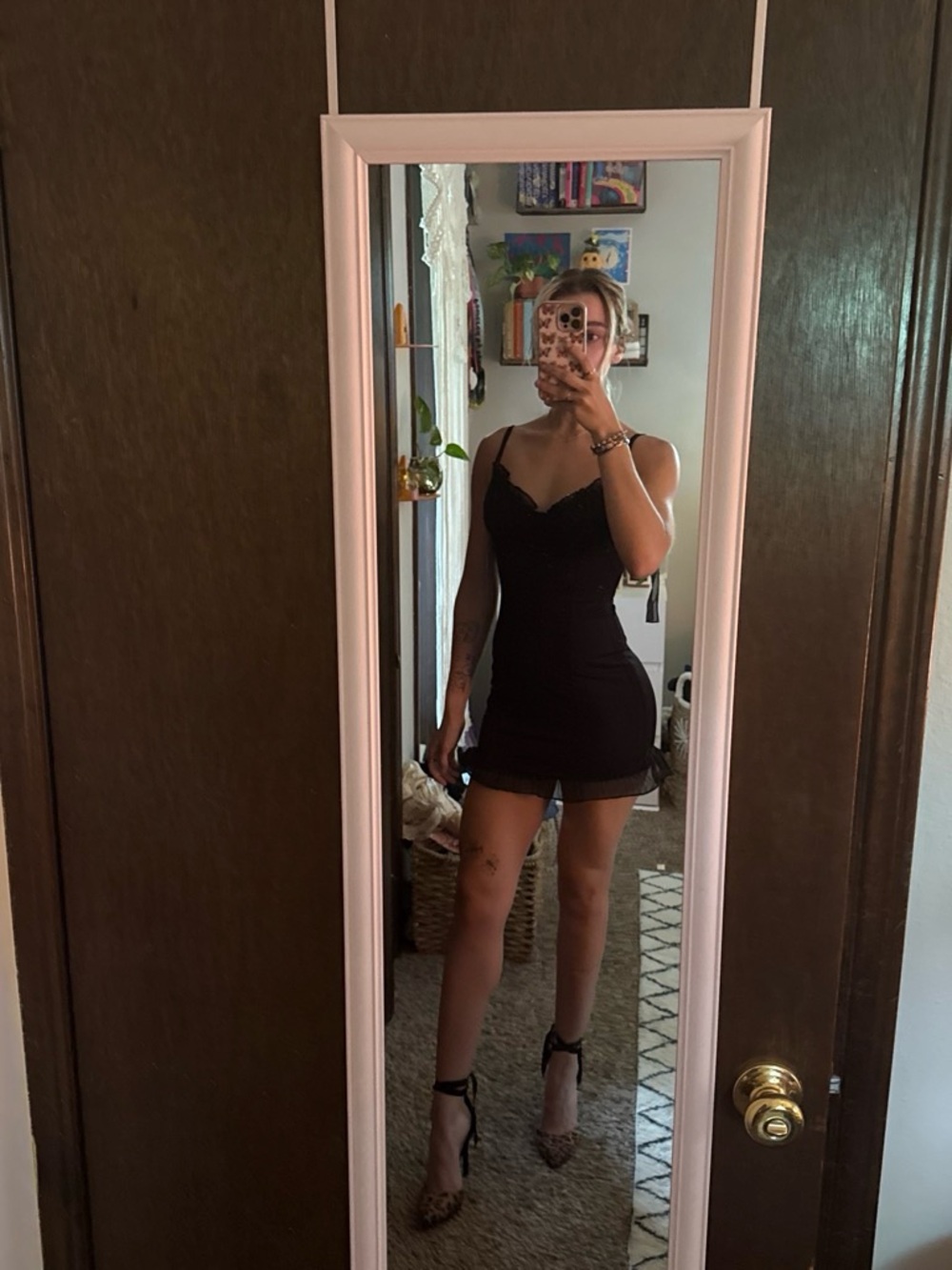Lucy In The Sky Black Ruffle Mini Dress